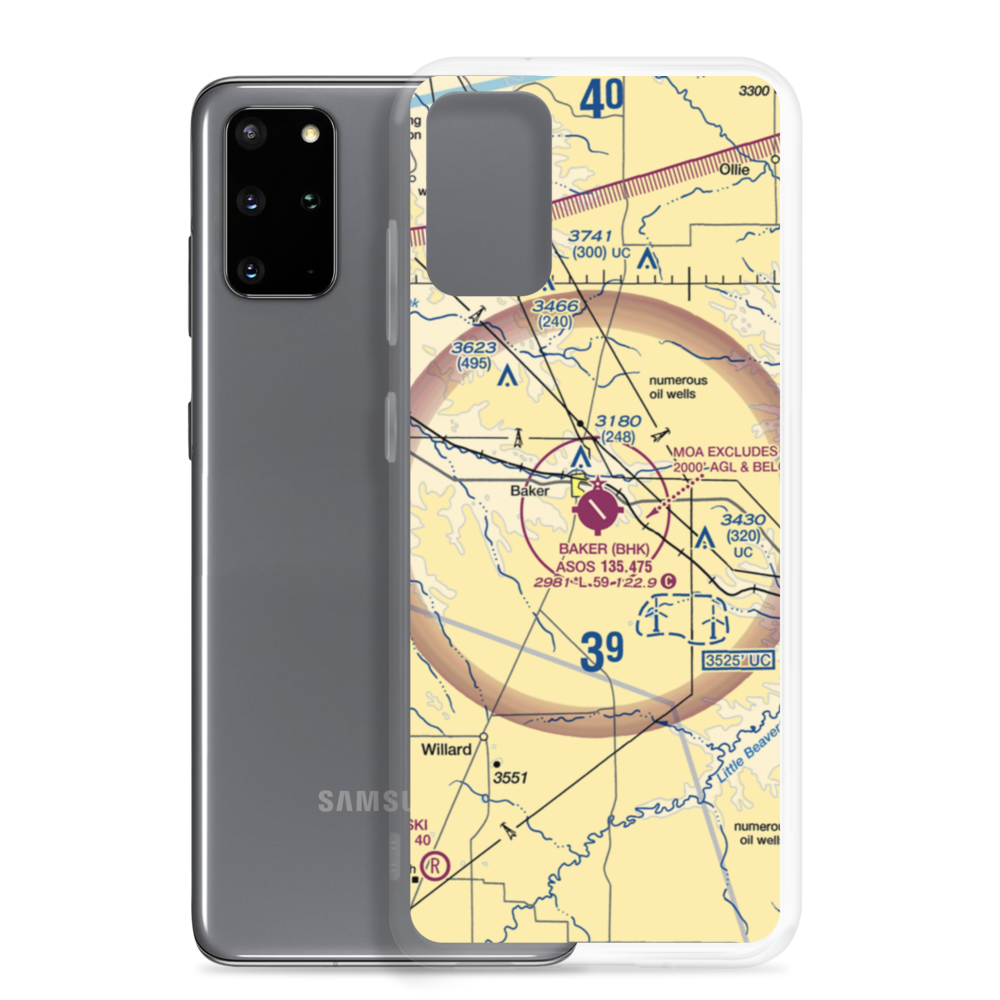 Baker Municipal Airport (BHK) VFR Sectional Samsung Case Samsung Galaxy S20 Plus model shown