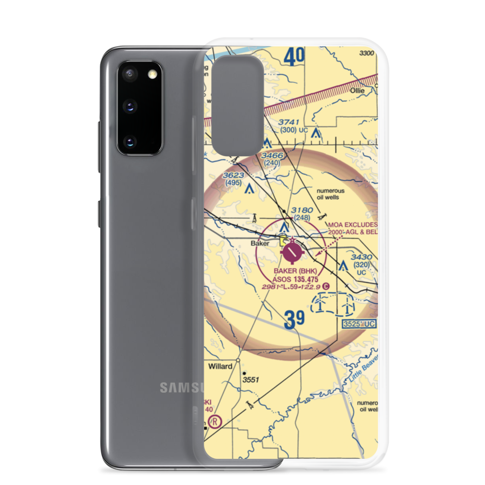Baker Municipal Airport (BHK) VFR Sectional Samsung Case Samsung Galaxy S20 model shown