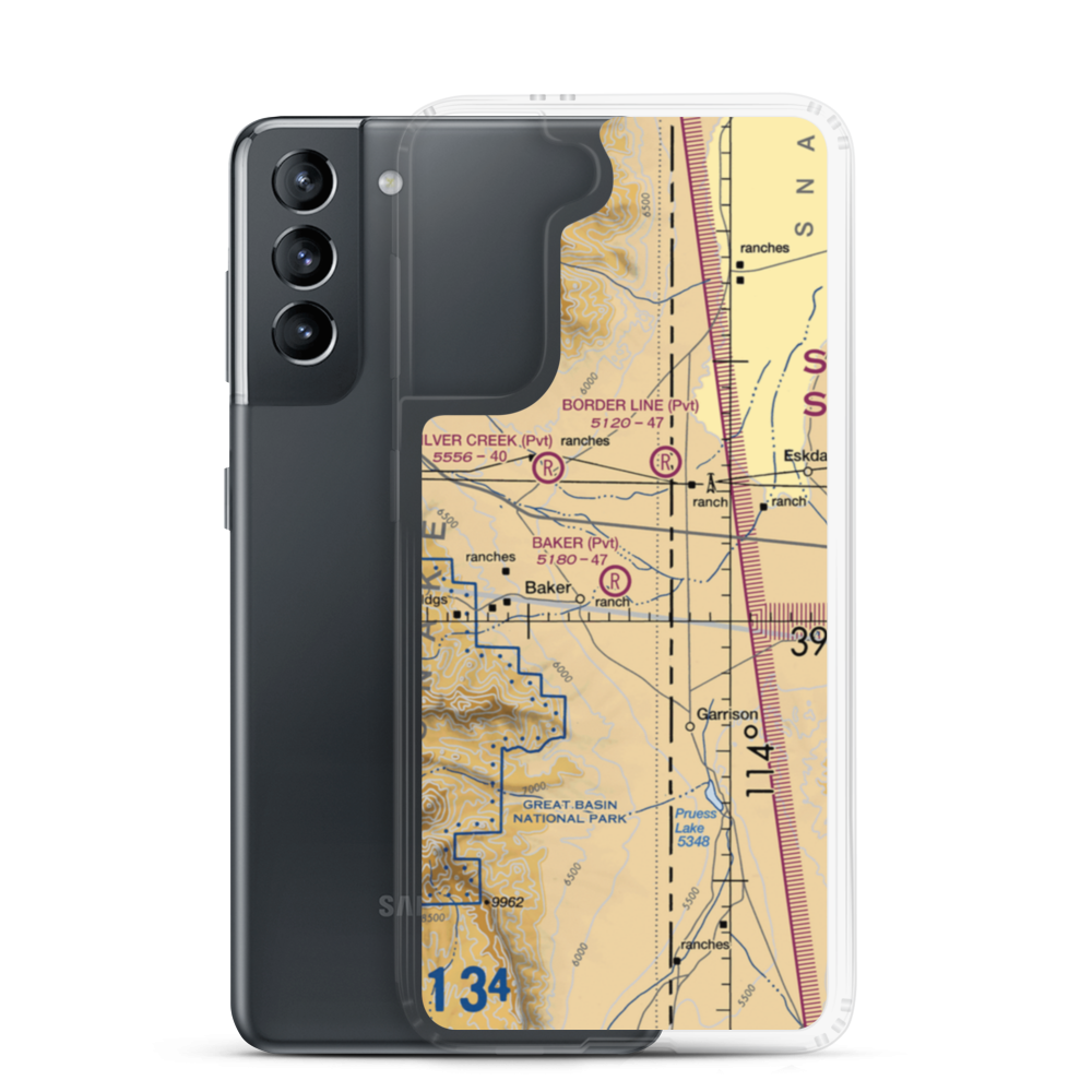 Baker Ranches Airport (05NV) VFR Sectional Samsung Case Samsung Galaxy S21 model shown