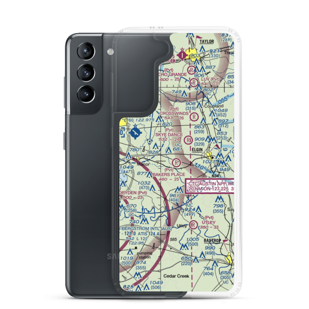 Baker's Place Airport (TX61) VFR Sectional Samsung Case Samsung Galaxy S21 model shown