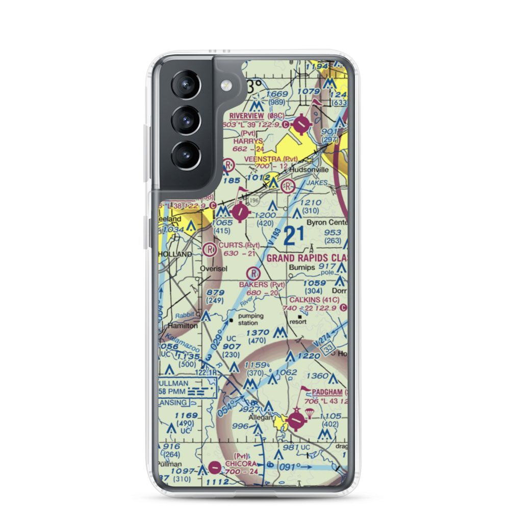 Bakers Field (MI88) VFR Sectional Samsung Case Samsung Galaxy S21 model shown
