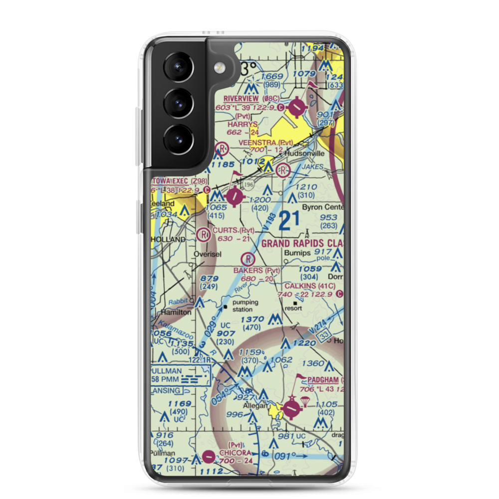 Bakers Field (MI88) VFR Sectional Samsung Case Samsung Galaxy S21 Plus model shown