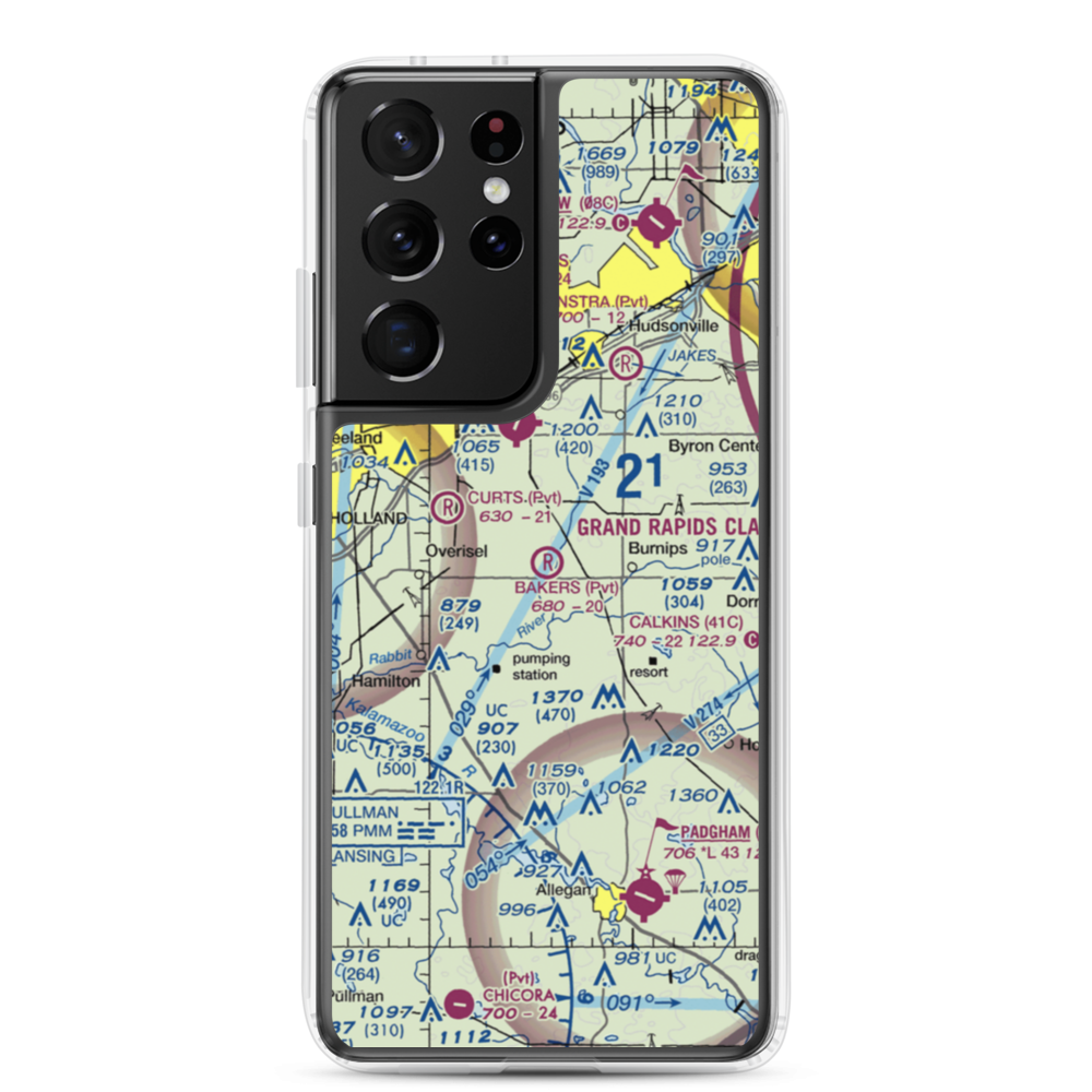 Bakers Field (MI88) VFR Sectional Samsung Case Samsung Galaxy S21 Ultra model shown