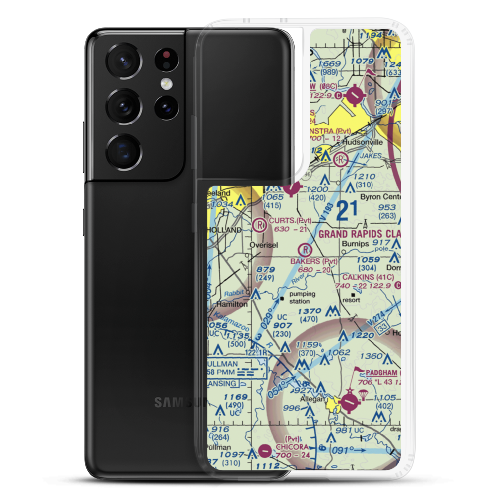 Bakers Field (MI88) VFR Sectional Samsung Case Samsung Galaxy S21 Ultra model shown