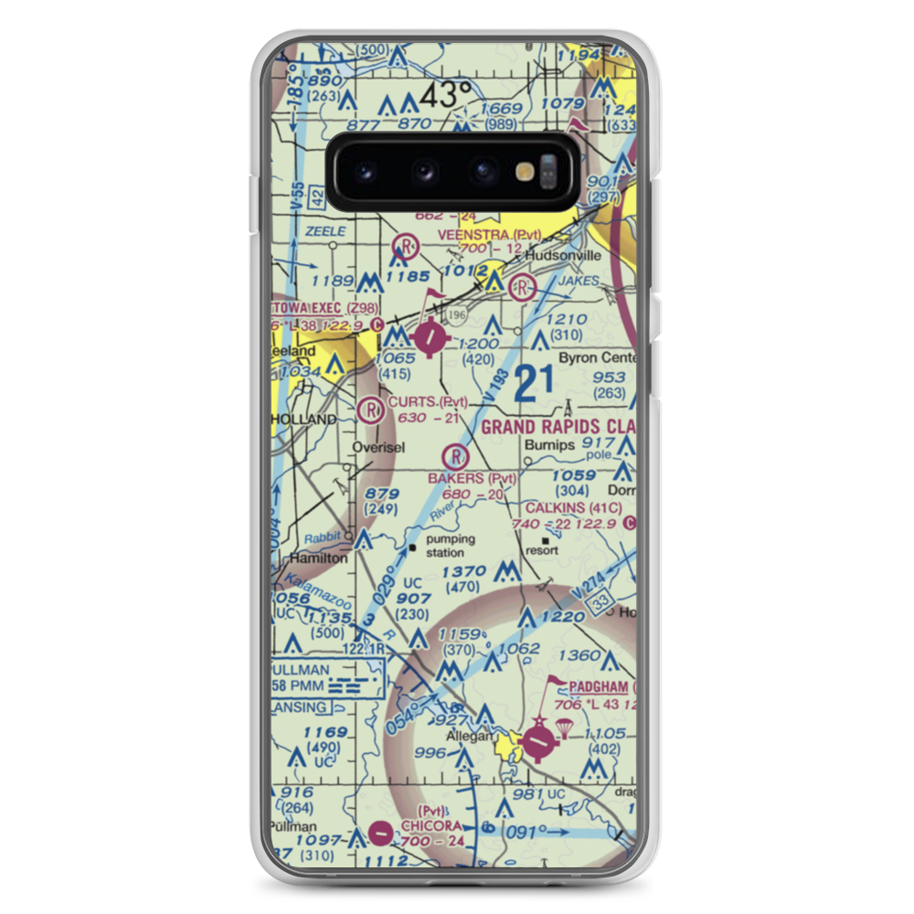 Bakers Field (MI88) VFR Sectional Samsung Case Samsung Galaxy S10+ model shown