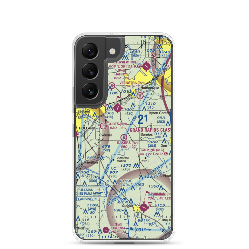Bakers Field (MI88) VFR Sectional Samsung Case Samsung Galaxy S22 model shown