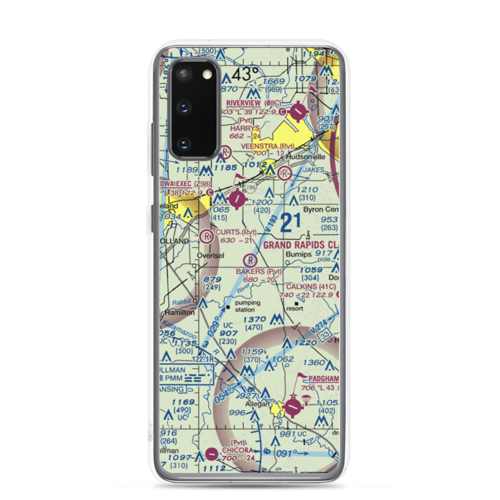 Bakers Field (MI88) VFR Sectional Samsung Case Samsung Galaxy S20 model shown