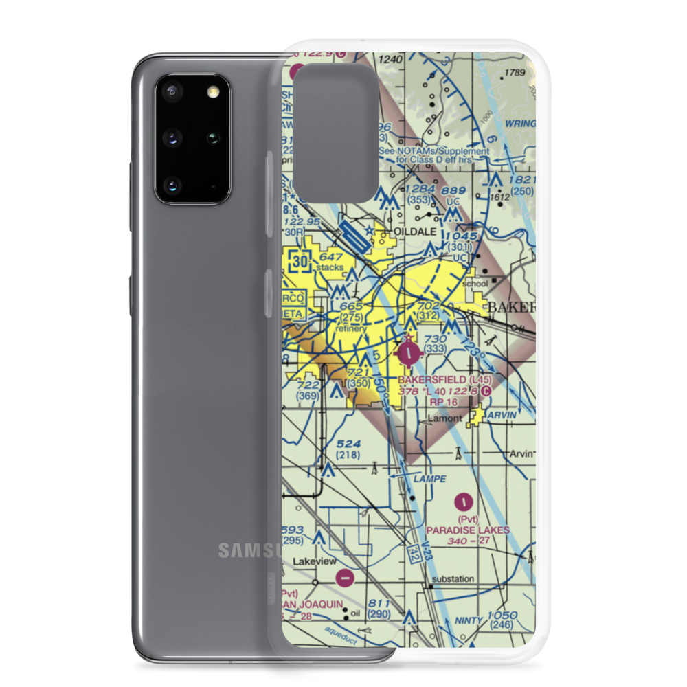 Bakersfield Municipal Airport (L45) VFR Sectional Samsung Case Samsung Galaxy S20 Plus model shown