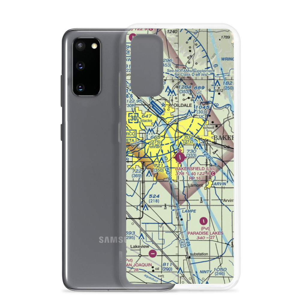 Bakersfield Municipal Airport (L45) VFR Sectional Samsung Case Samsung Galaxy S20 model shown
