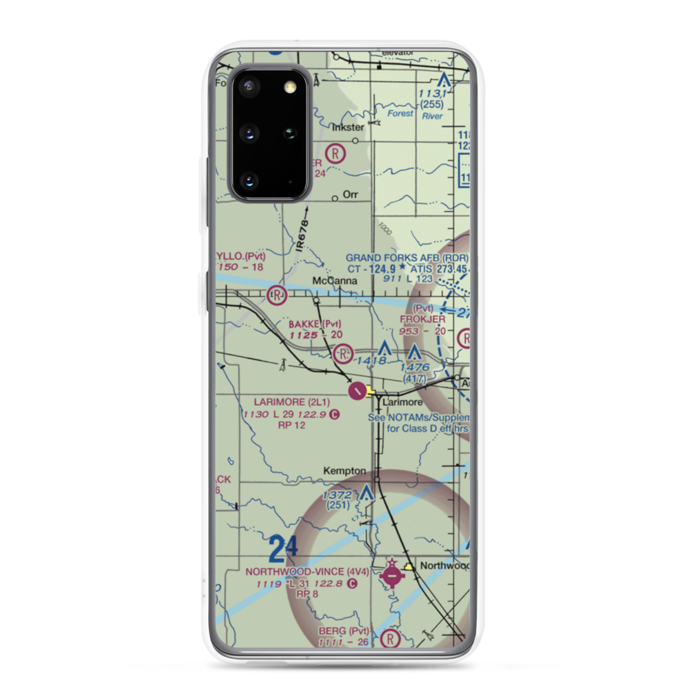 Bakke Airport (61ND) VFR Sectional Samsung Case Samsung Galaxy S20 Plus model shown