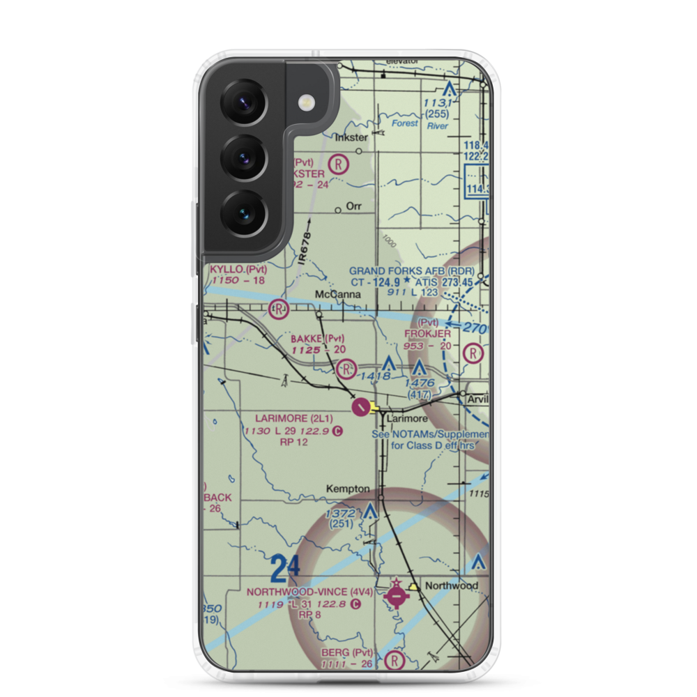 Bakke Airport (61ND) VFR Sectional Samsung Case Samsung Galaxy S22 Plus model shown