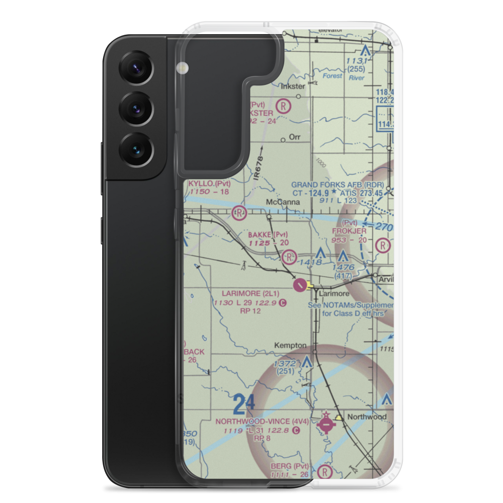 Bakke Airport (61ND) VFR Sectional Samsung Case Samsung Galaxy S22 Plus model shown