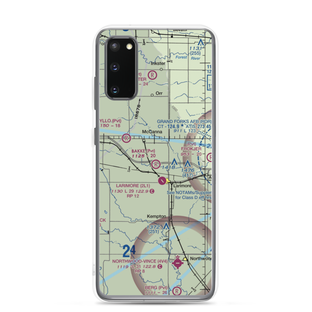 Bakke Airport (61ND) VFR Sectional Samsung Case Samsung Galaxy S20 model shown