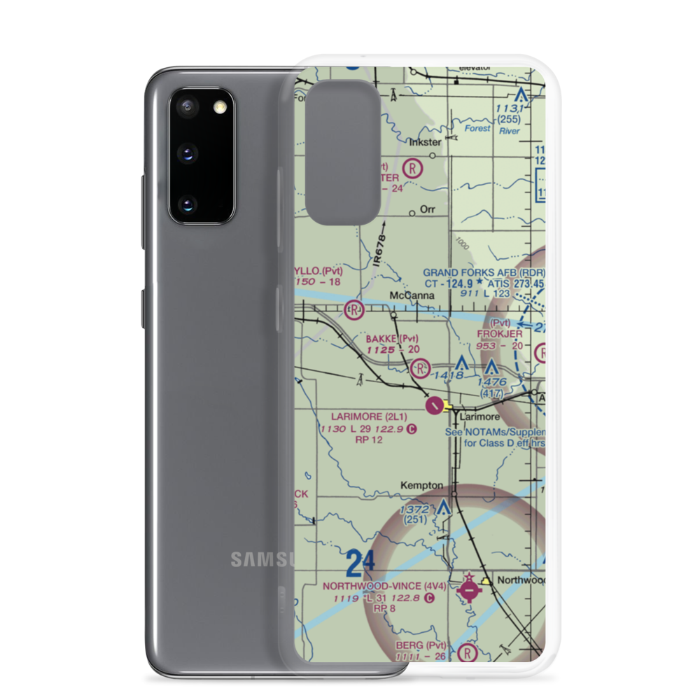 Bakke Airport (61ND) VFR Sectional Samsung Case Samsung Galaxy S20 model shown