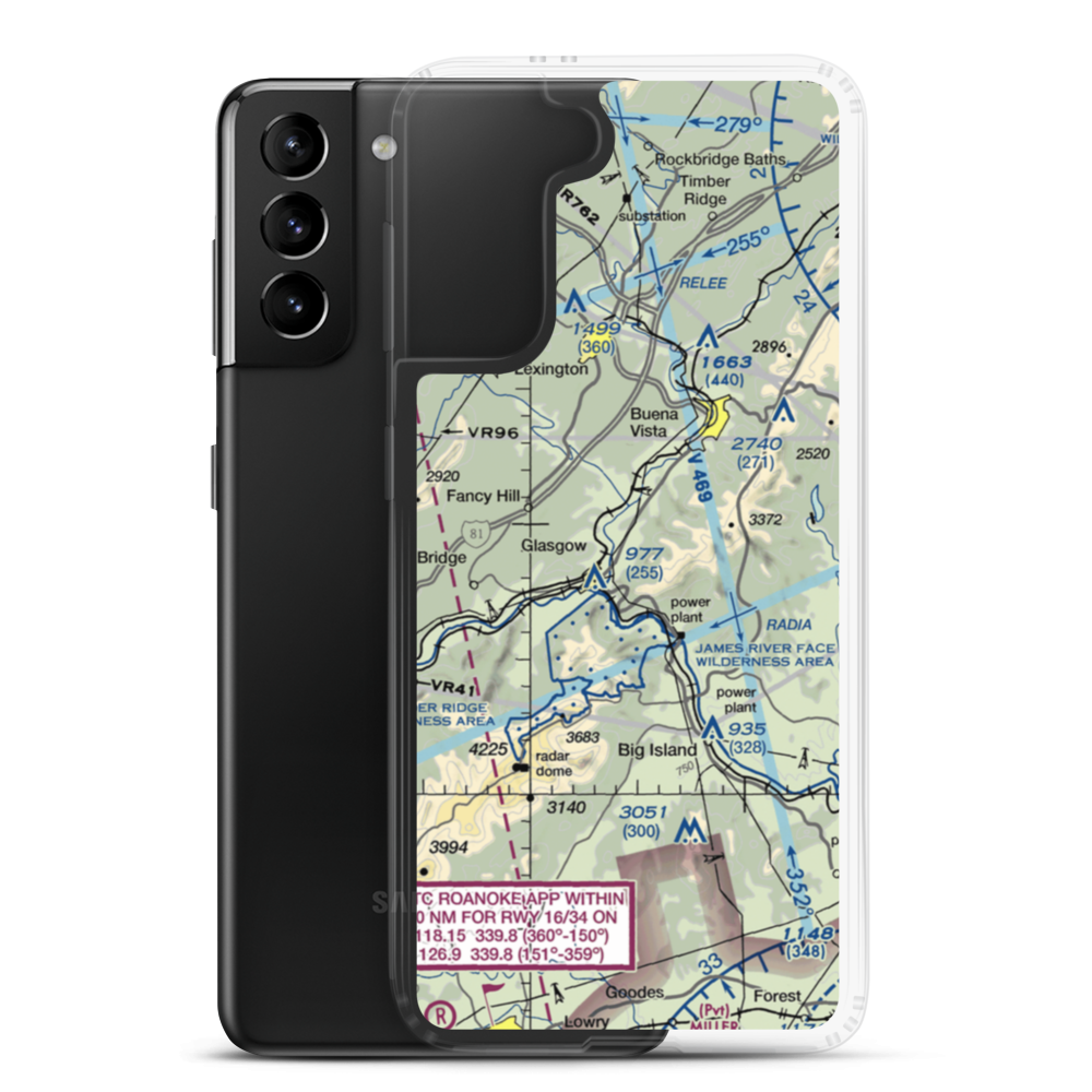 Balcony Downs Airstrip (VA43) VFR Sectional Samsung Case Samsung Galaxy S21 Plus model shown