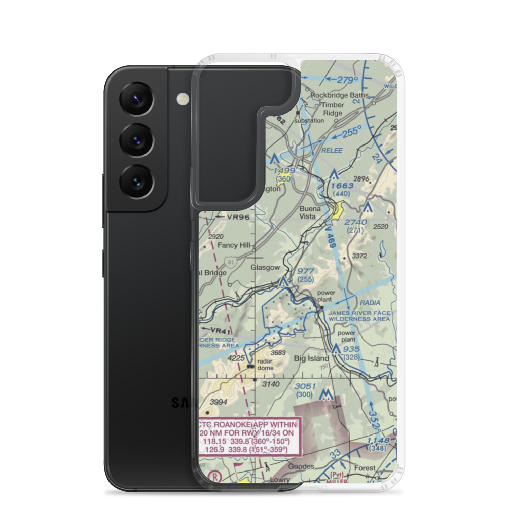 Balcony Downs Airstrip (VA43) VFR Sectional Samsung Case Samsung Galaxy S22 model shown