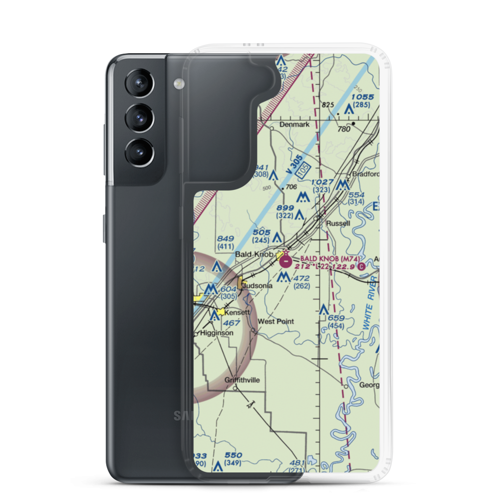 Bald Knob Municipal Airport (M74) VFR Sectional Samsung Case Samsung Galaxy S21 model shown