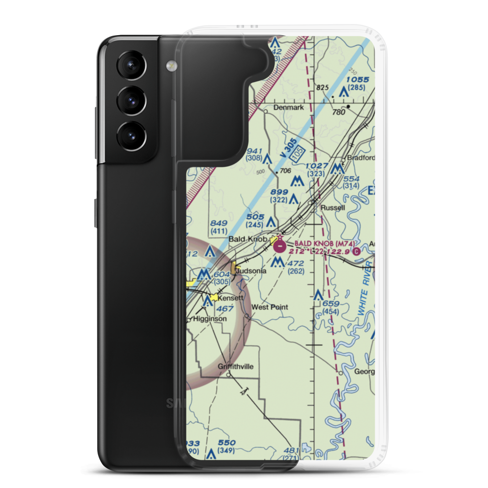 Bald Knob Municipal Airport (M74) VFR Sectional Samsung Case Samsung Galaxy S21 Plus model shown