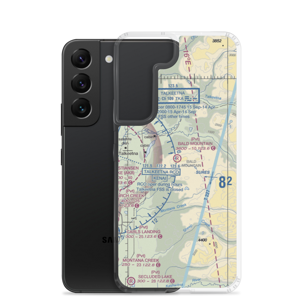 Bald Mountain Airport (2AK7) VFR Sectional Samsung Case Samsung Galaxy S22 model shown