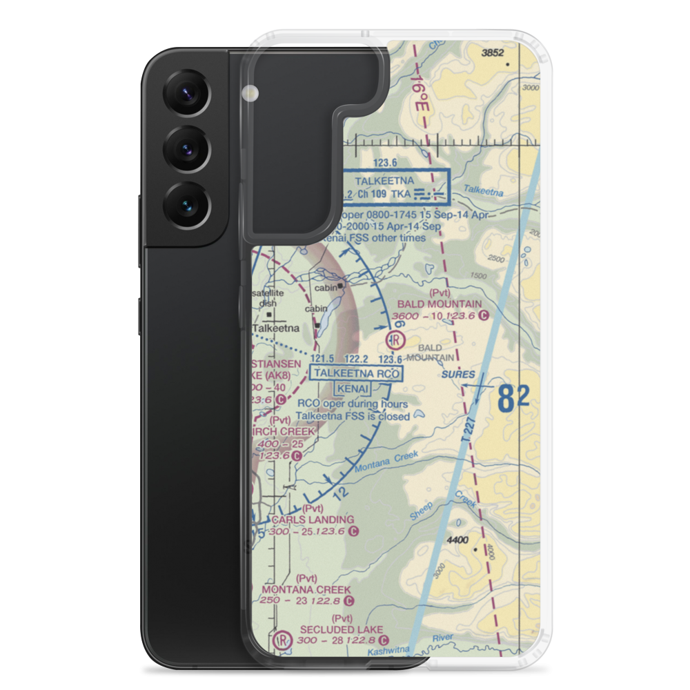 Bald Mountain Airport (2AK7) VFR Sectional Samsung Case Samsung Galaxy S22 Plus model shown
