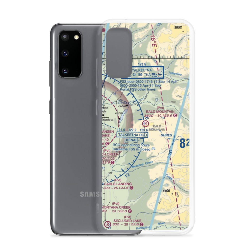 Bald Mountain Airport (2AK7) VFR Sectional Samsung Case Samsung Galaxy S20 model shown