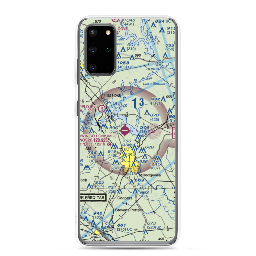 Baldwin County Regional Airport (MLJ) VFR Sectional Samsung Case Samsung Galaxy S20 Plus model shown
