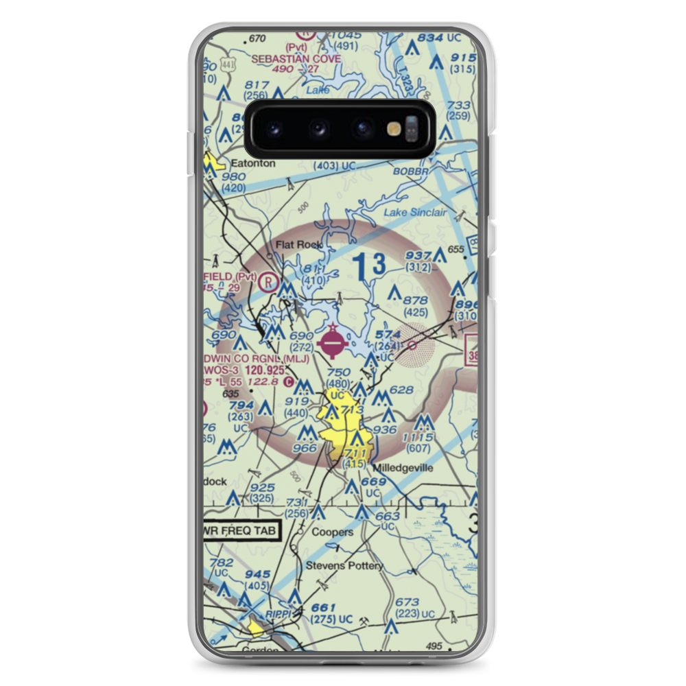 Baldwin County Regional Airport (MLJ) VFR Sectional Samsung Case Samsung Galaxy S10+ model shown