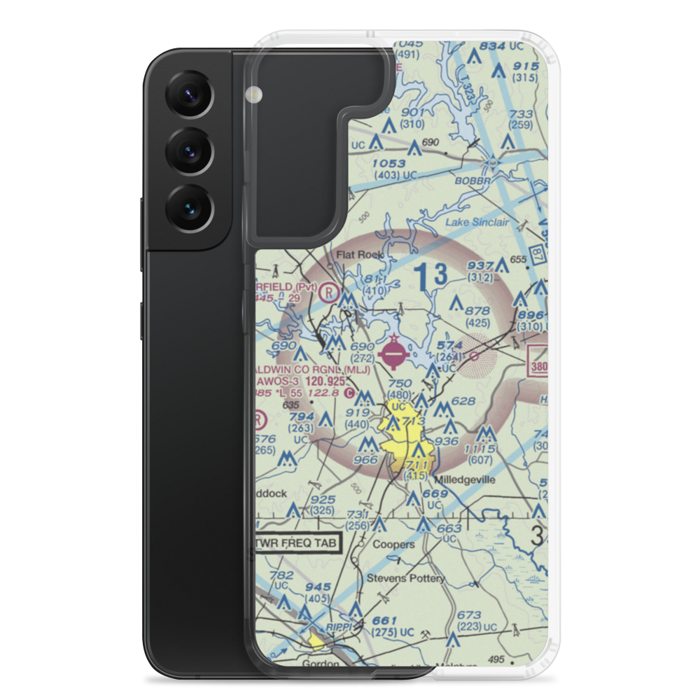 Baldwin County Regional Airport (MLJ) VFR Sectional Samsung Case Samsung Galaxy S22 Plus model shown
