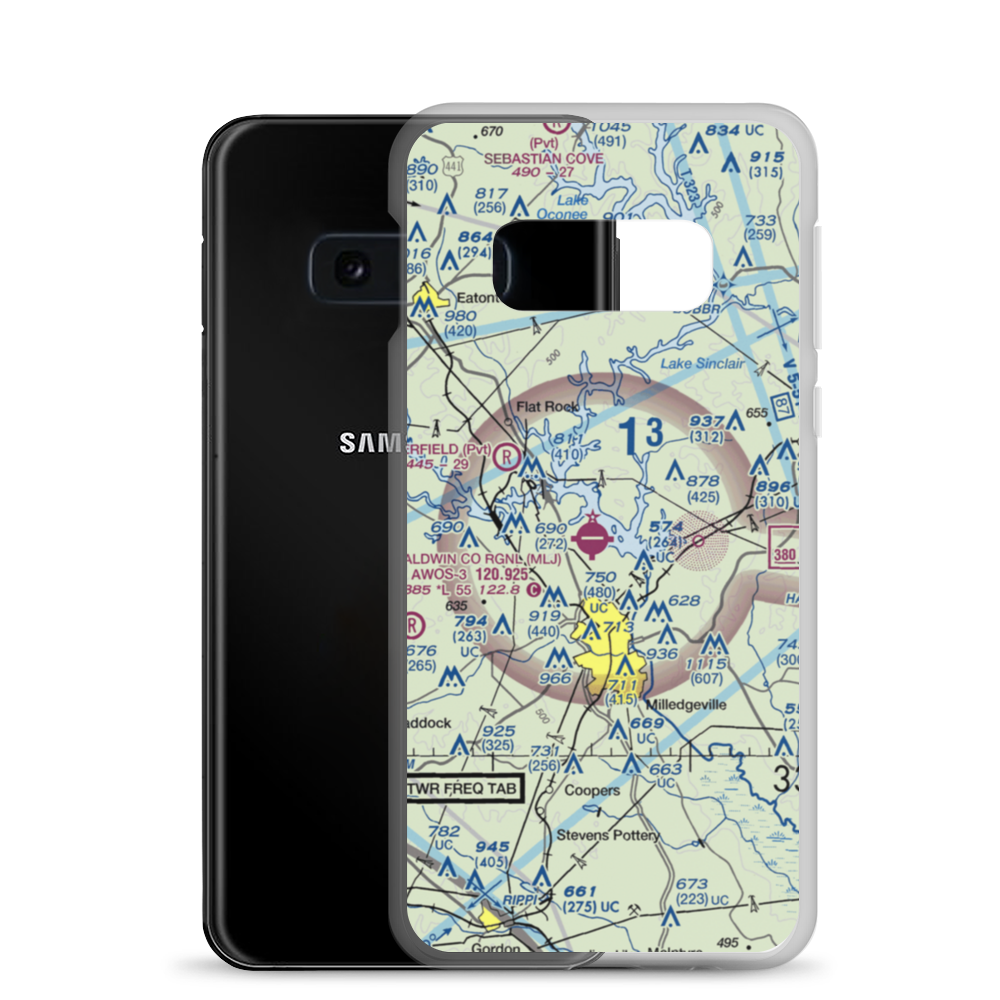 Baldwin County Regional Airport (MLJ) VFR Sectional Samsung Case Samsung Galaxy S10e model shown