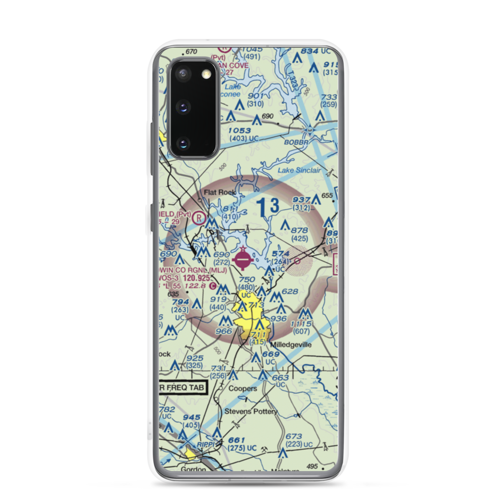 Baldwin County Regional Airport (MLJ) VFR Sectional Samsung Case Samsung Galaxy S20 model shown