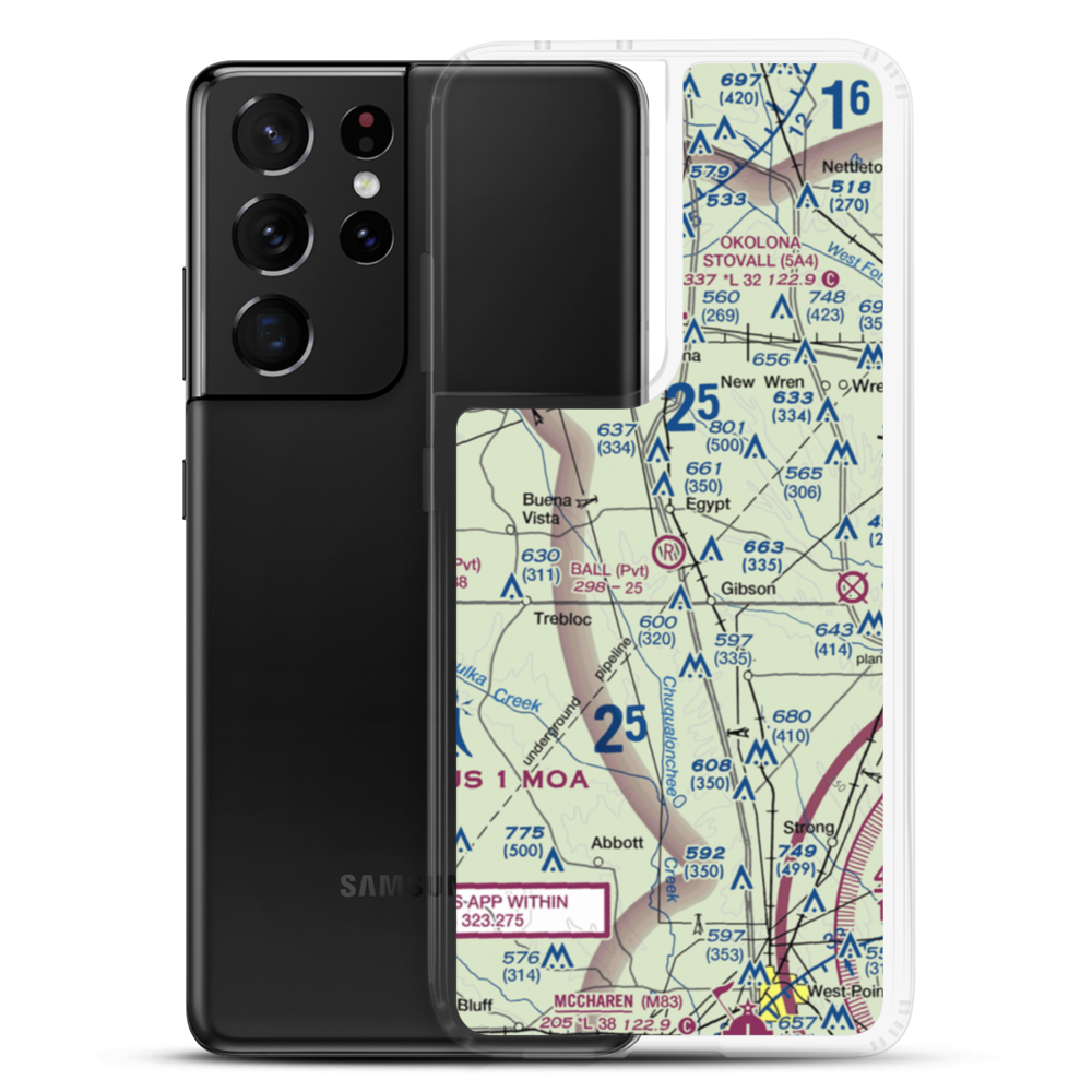 Ball Airport (5MS8) VFR Sectional Samsung Case Samsung Galaxy S21 Ultra model shown