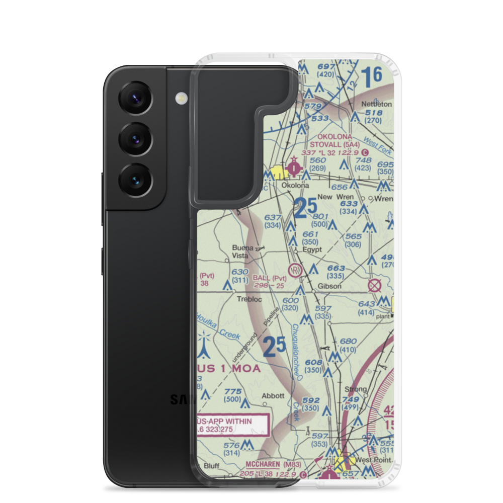 Ball Airport (5MS8) VFR Sectional Samsung Case Samsung Galaxy S22 model shown