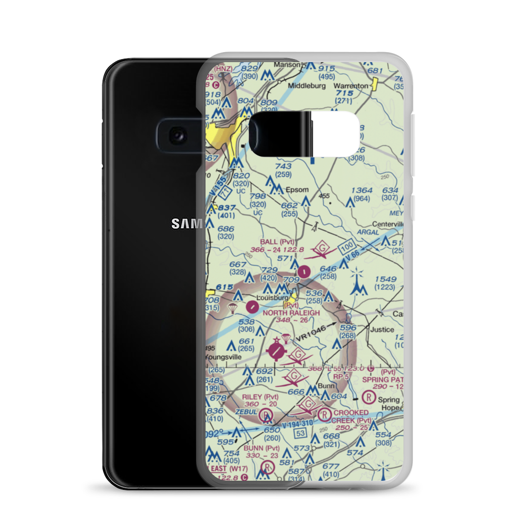 Ball Airport (79NC) VFR Sectional Samsung Case Samsung Galaxy S10e model shown