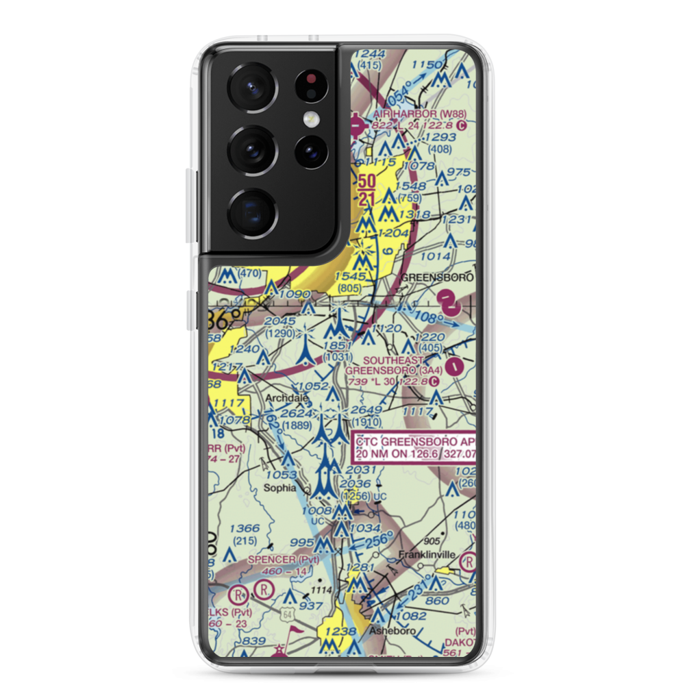 Balloonport of Greensboro Balloonport (28NC) VFR Sectional Samsung Case Samsung Galaxy S21 Ultra model shown