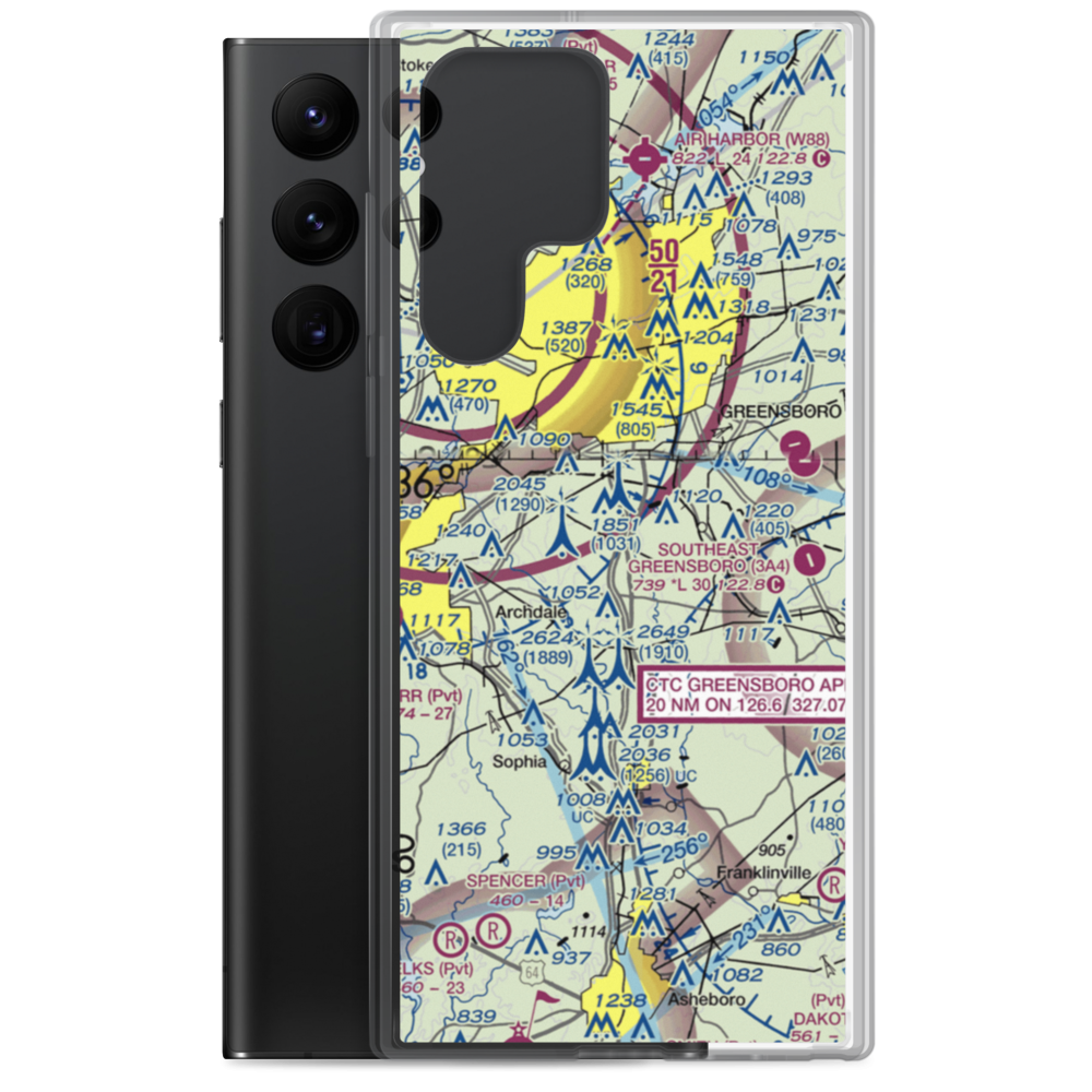 Balloonport of Greensboro Balloonport (28NC) VFR Sectional Samsung Case Samsung Galaxy S22 Ultra model shown