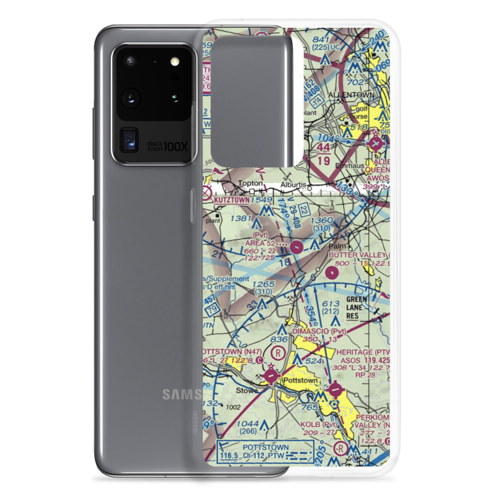 Bally Spring Farm Airport (PA35) VFR Sectional Samsung Case Samsung Galaxy S20 Ultra model shown