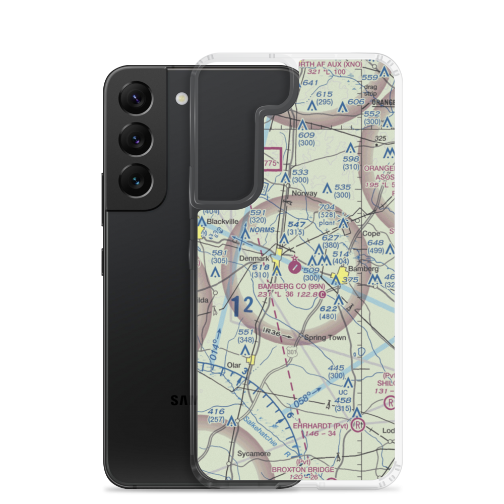 Bamberg County Airport (99N) VFR Sectional Samsung Case Samsung Galaxy S22 model shown