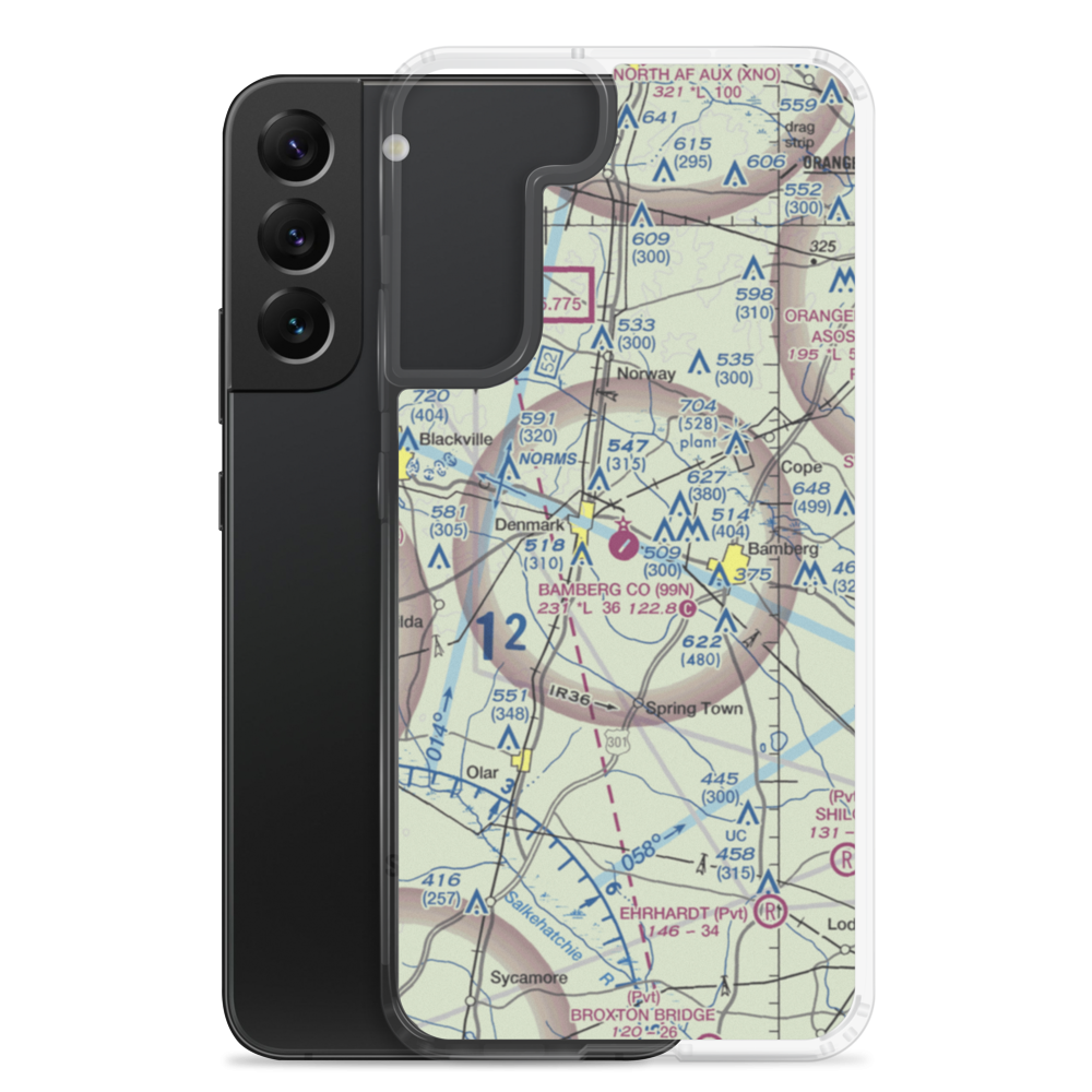 Bamberg County Airport (99N) VFR Sectional Samsung Case Samsung Galaxy S22 Plus model shown