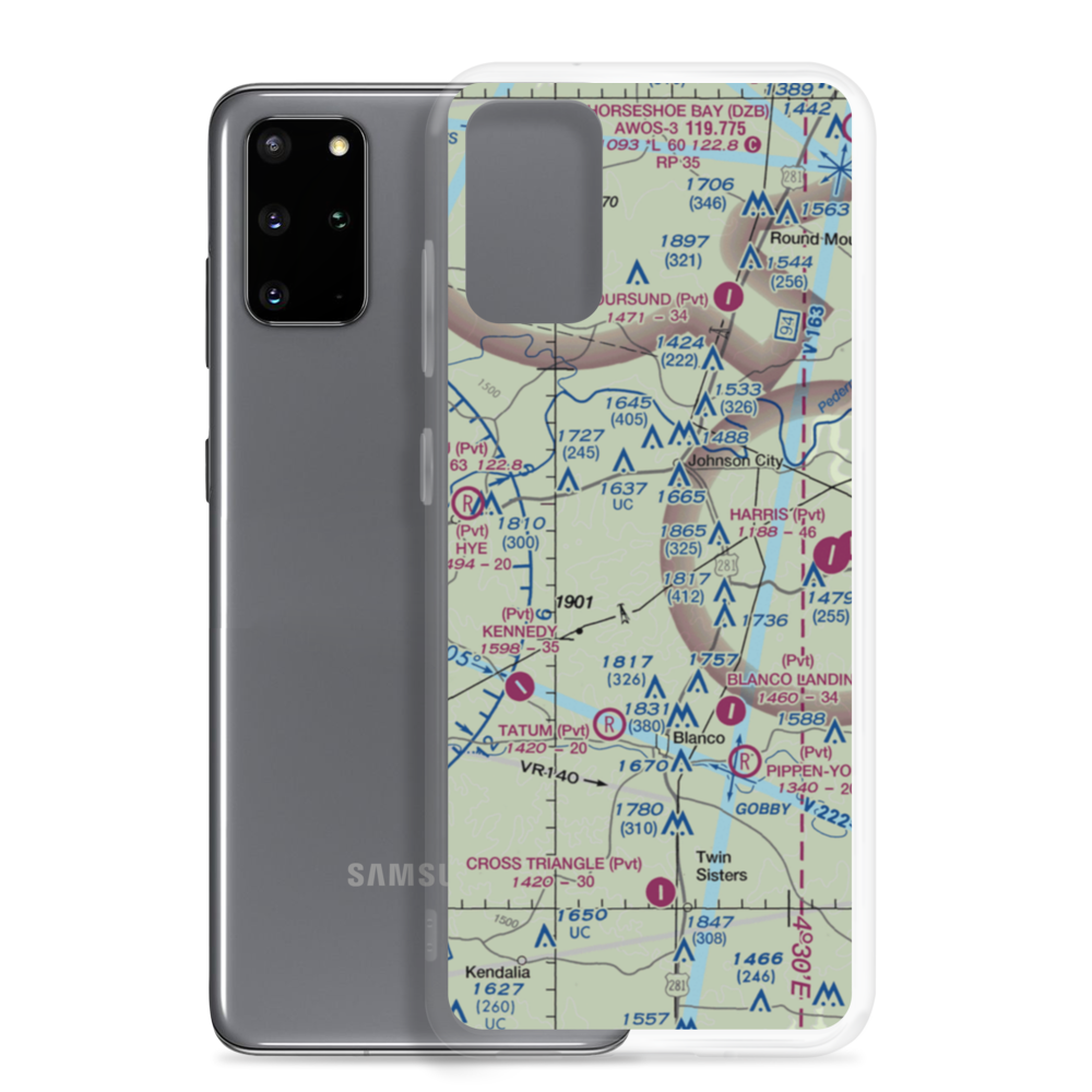 Bamberger Ranch Airport (48T) VFR Sectional Samsung Case Samsung Galaxy S20 Plus model shown
