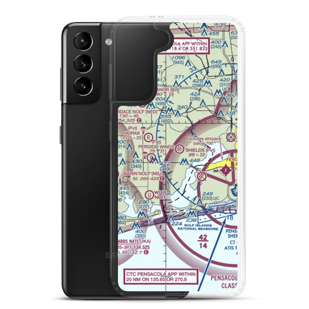 Ban Farm Airport (AL88) VFR Sectional Samsung Case Samsung Galaxy S21 Plus model shown