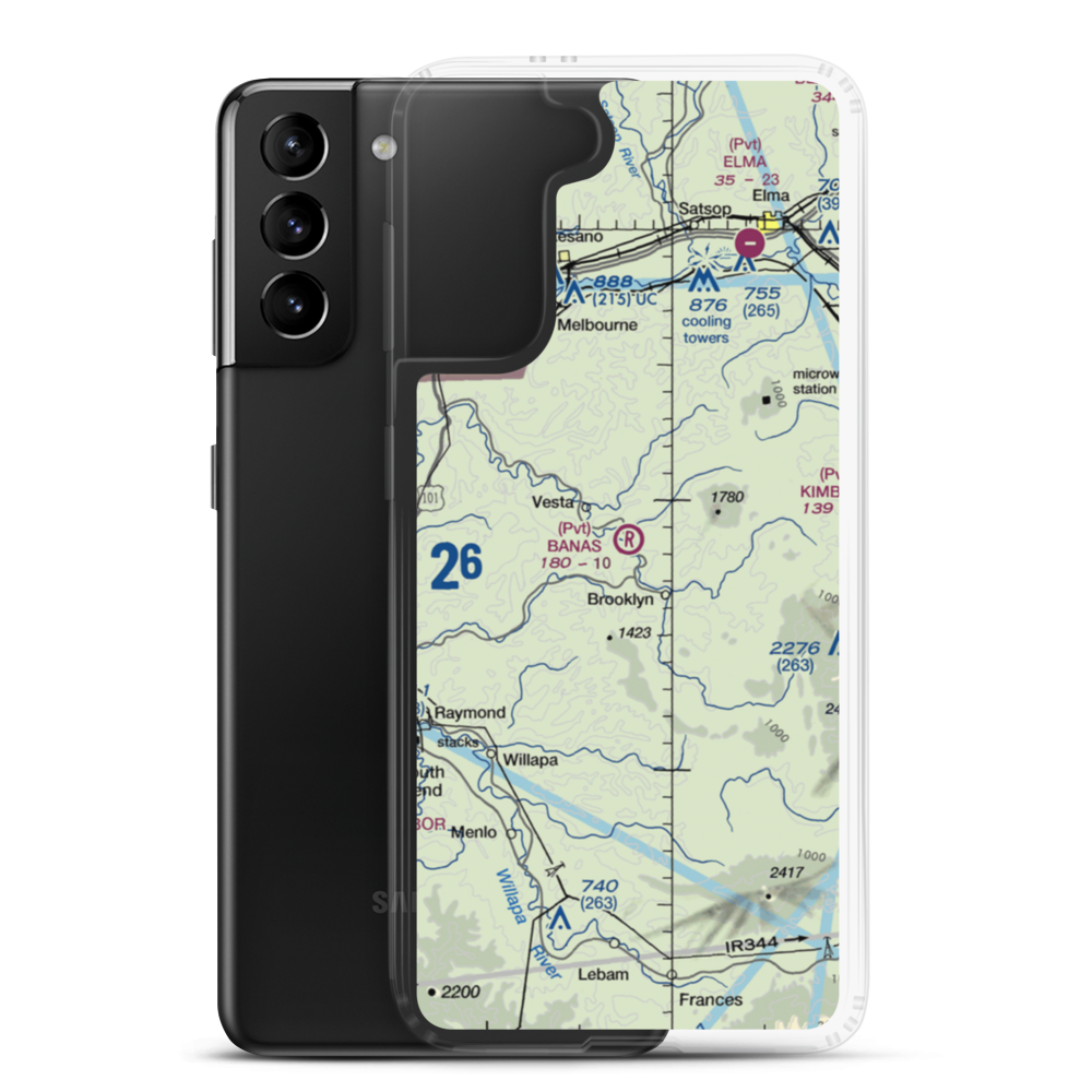 Banas Field (WA16) VFR Sectional Samsung Case Samsung Galaxy S21 Plus model shown