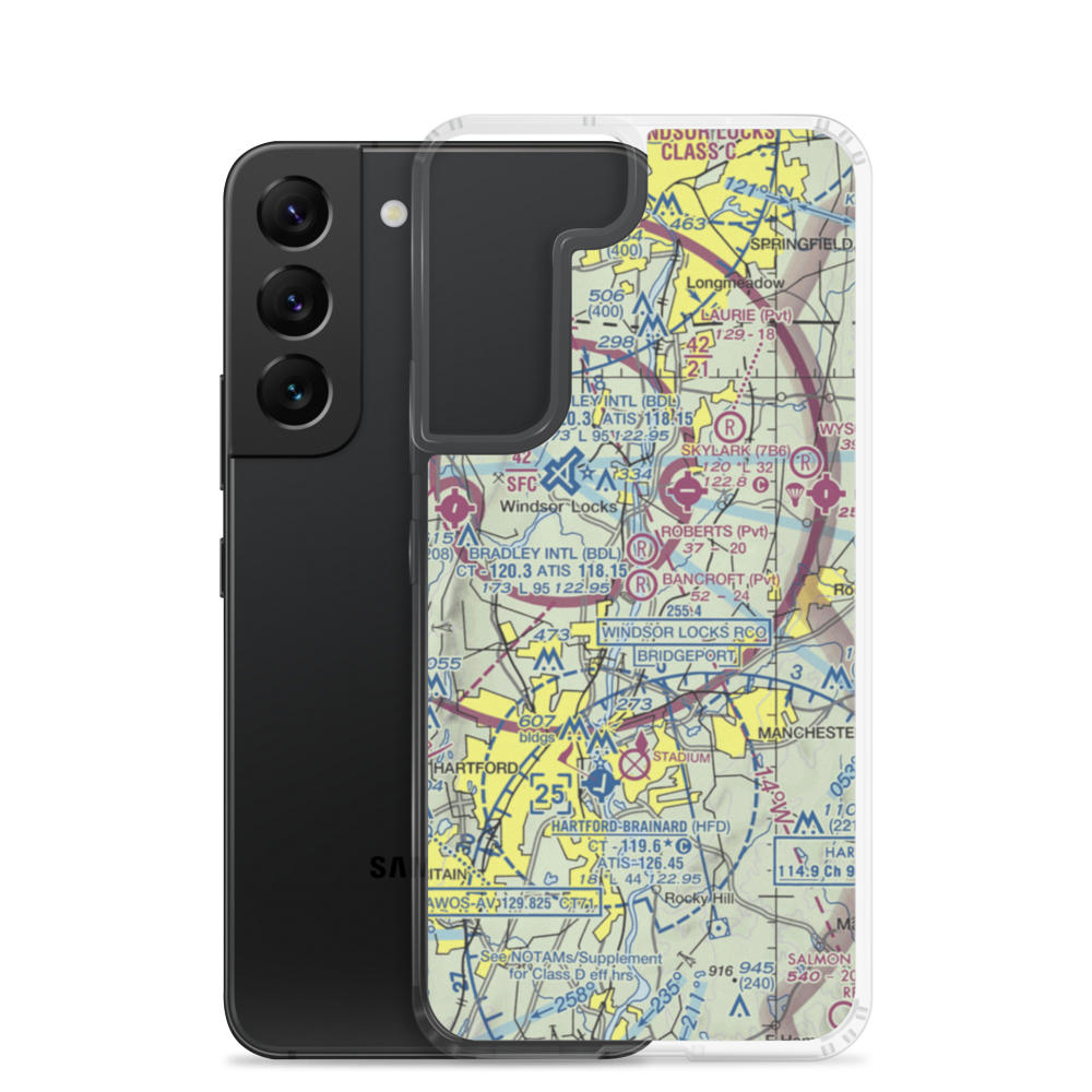 Bancroft Airport (CT14) VFR Sectional Samsung Case Samsung Galaxy S22 model shown