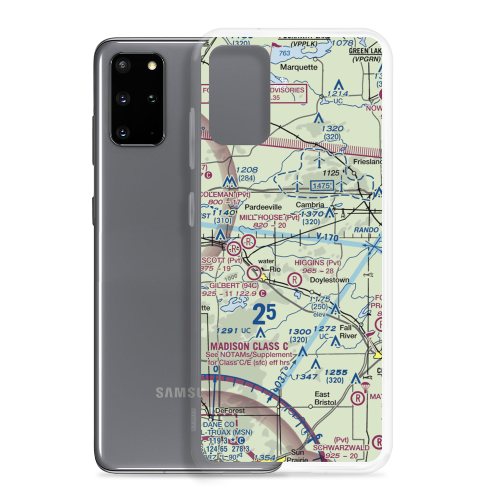 Bancroft East Airport (4WI1) VFR Sectional Samsung Case Samsung Galaxy S20 Plus model shown
