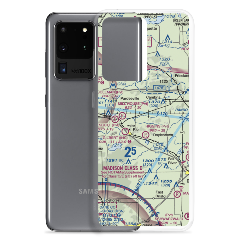 Bancroft East Airport (4WI1) VFR Sectional Samsung Case Samsung Galaxy S20 Ultra model shown