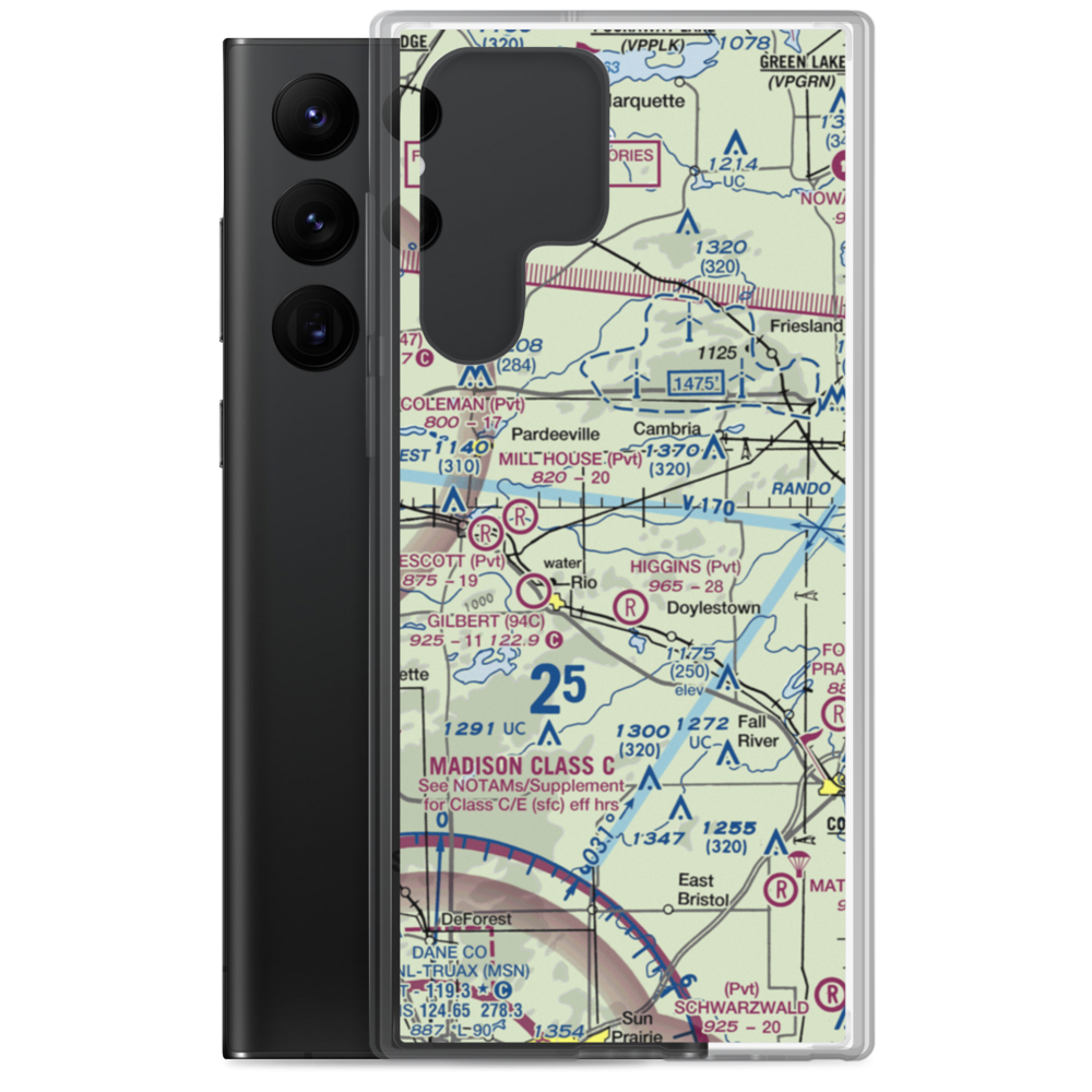 Bancroft East Airport (4WI1) VFR Sectional Samsung Case Samsung Galaxy S22 Ultra model shown