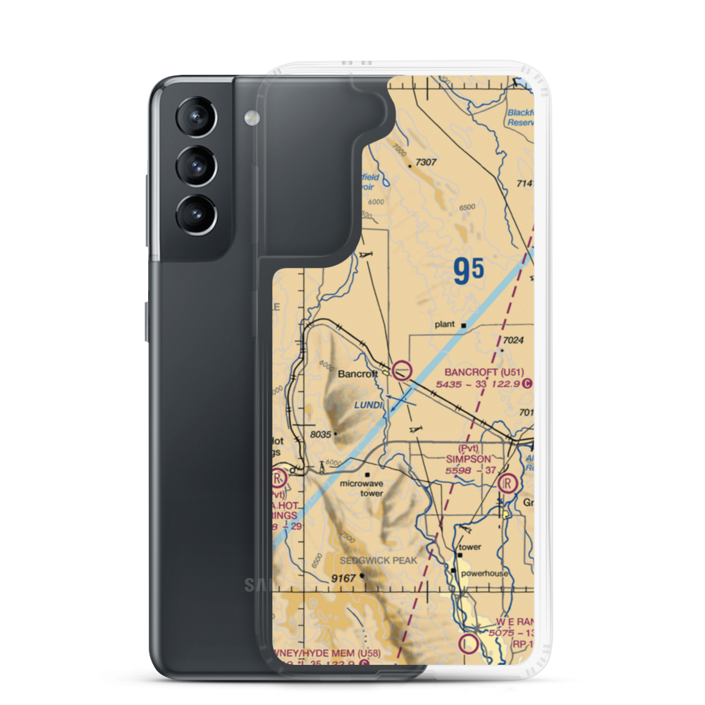 Bancroft Municipal Airport (U51) VFR Sectional Samsung Case Samsung Galaxy S21 model shown