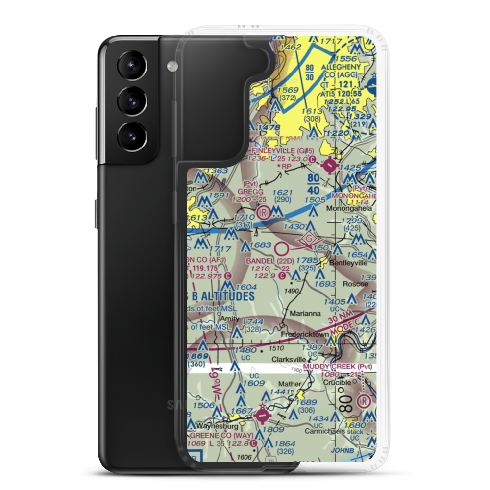 Bandel Airport (22D) VFR Sectional Samsung Case Samsung Galaxy S21 Plus model shown