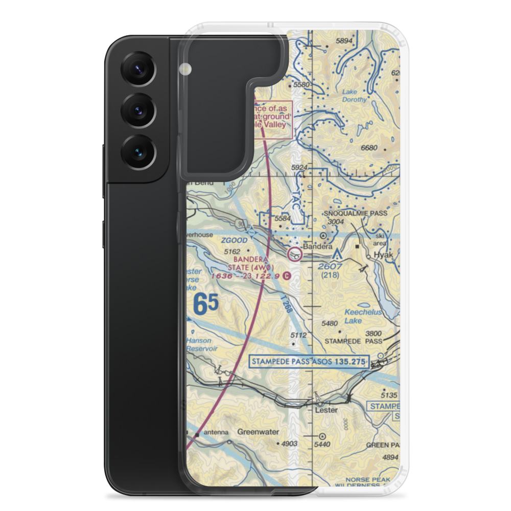 Bandera State Airport (4W0) VFR Sectional Samsung Case Samsung Galaxy S22 Plus model shown