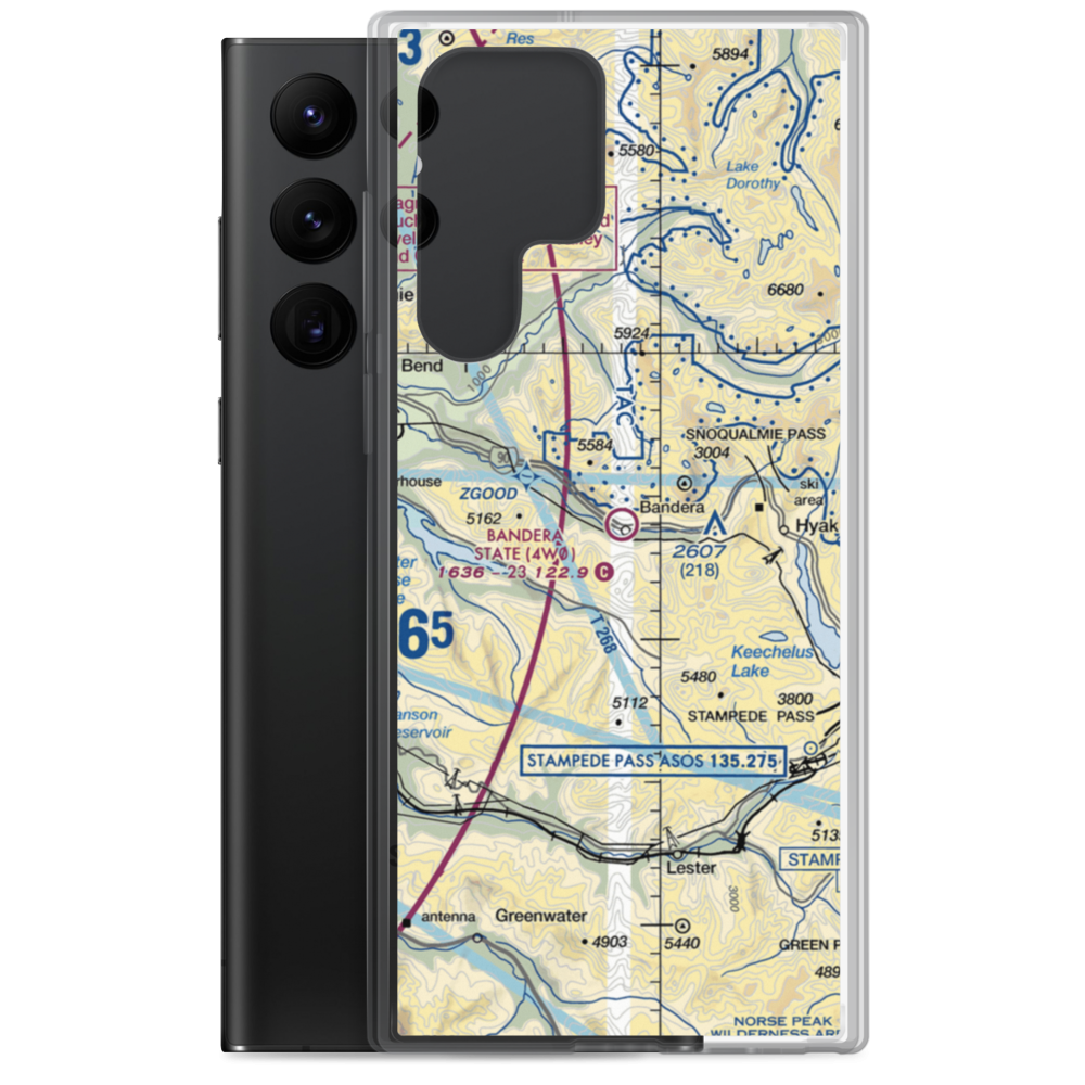 Bandera State Airport (4W0) VFR Sectional Samsung Case Samsung Galaxy S22 Ultra model shown