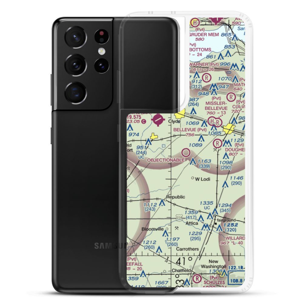 Bandit Field Airdrome Airport (5D9) VFR Sectional Samsung Case Samsung Galaxy S21 Ultra model shown